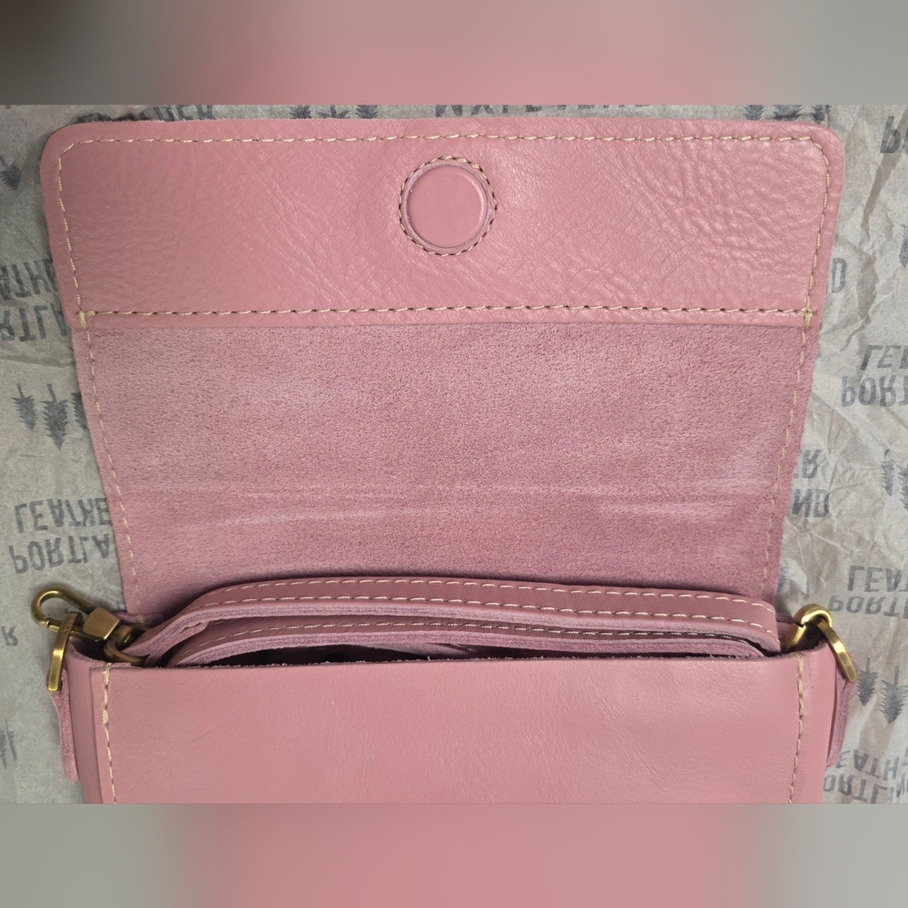 Portland Leather Blush Crossbody Bag - Picture 8 of 9
